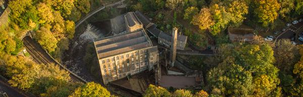 Torr Vale Mill cottages bird eye view